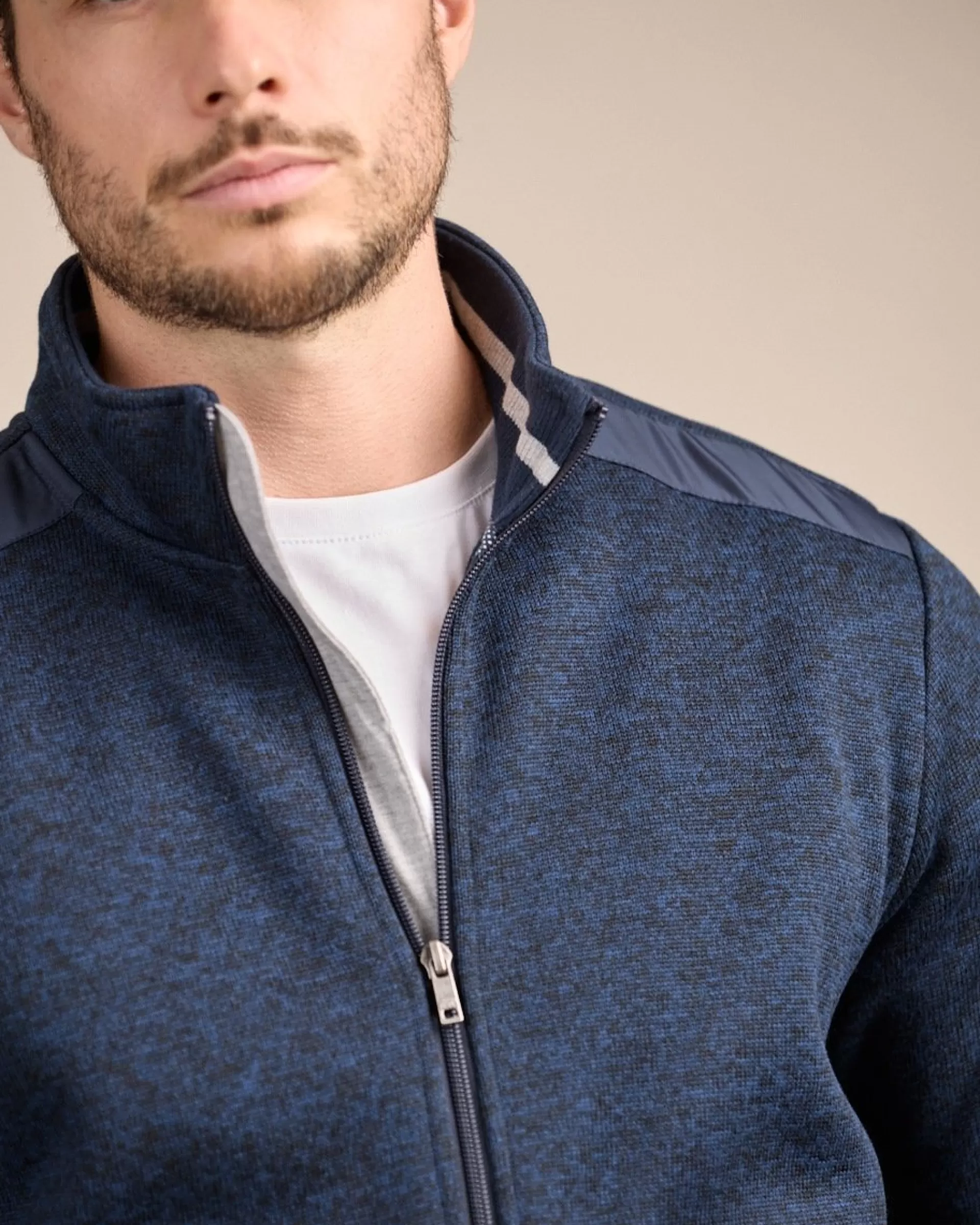 Flash Sale Blouson Polaire détail épaule bleu marine Homme Polaire