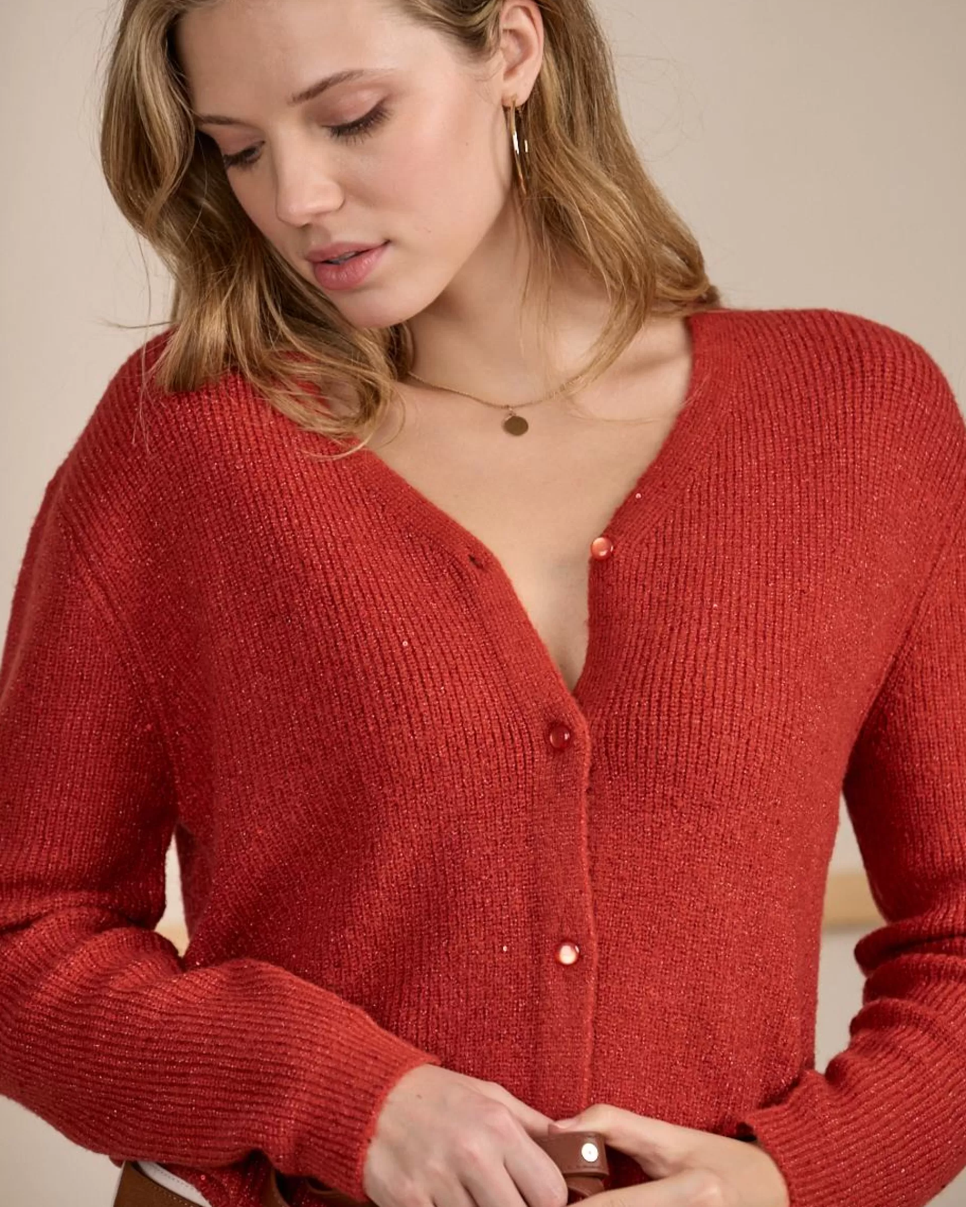 Sale Cardigan détail lurex Femme Pull & Cardigan