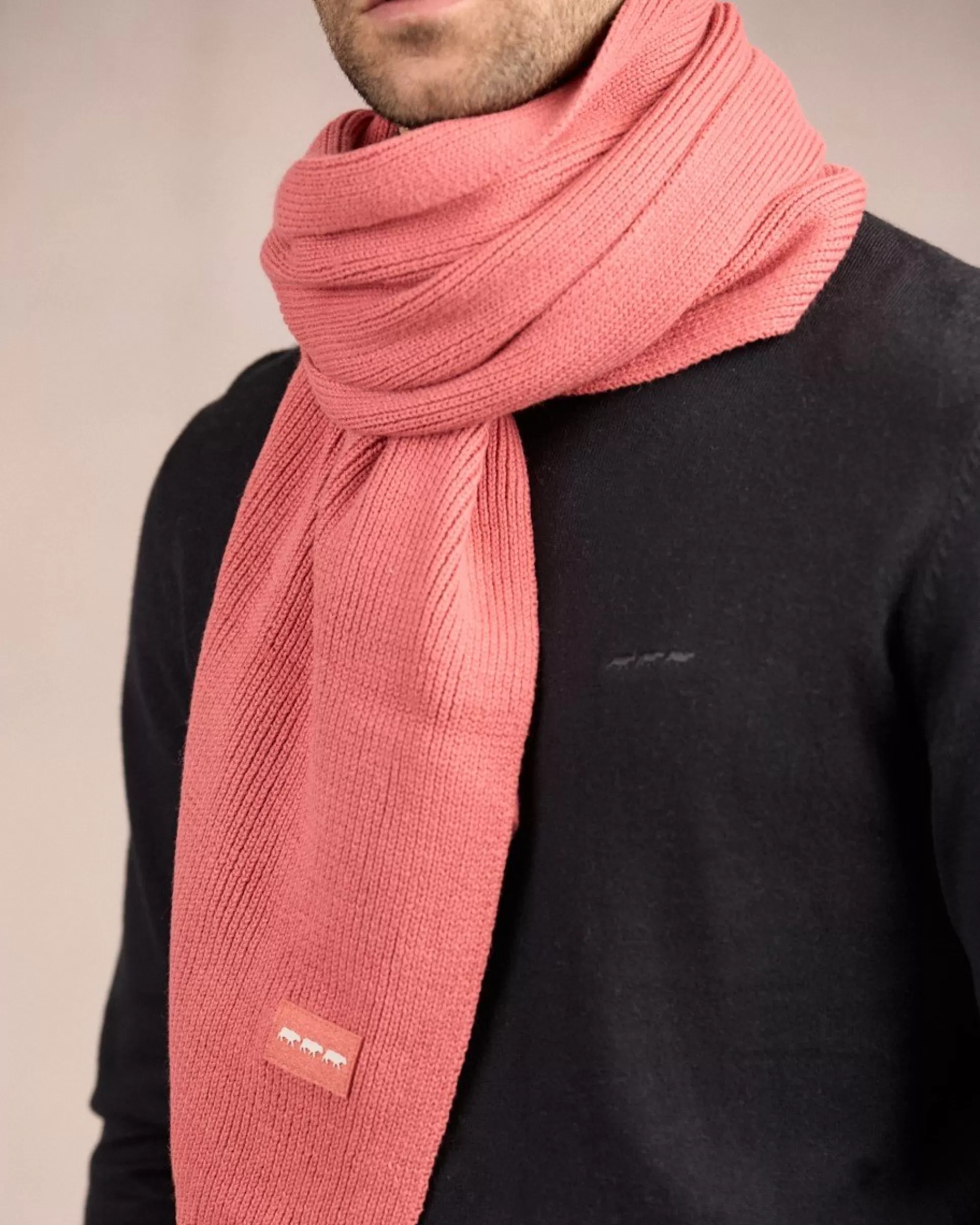 Outlet Écharpe unie en tricot rose clair Homme Echarpe & Bonnet & Gants