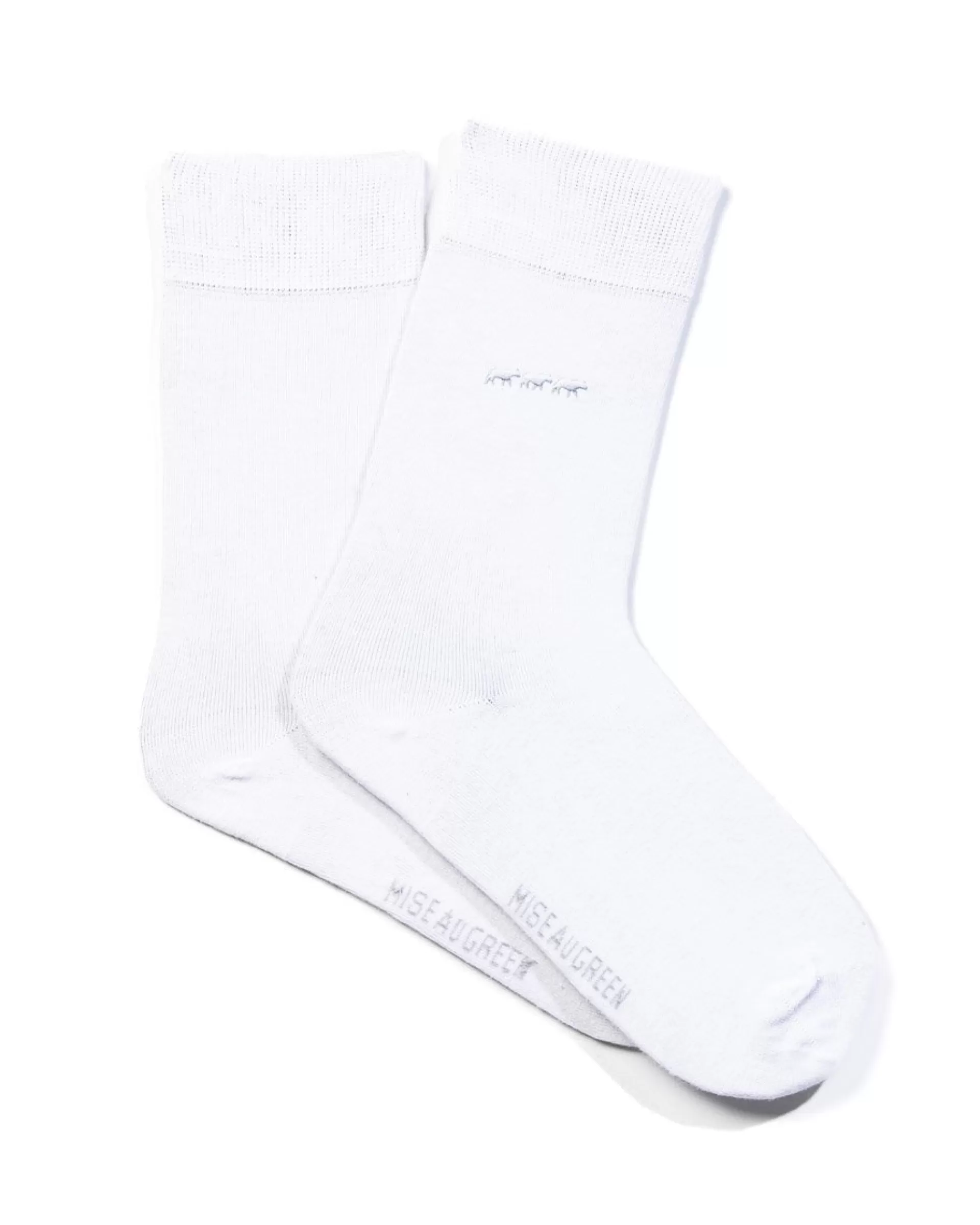 Sale Chaussettes unies broderie 3 vaches Homme Chaussettes