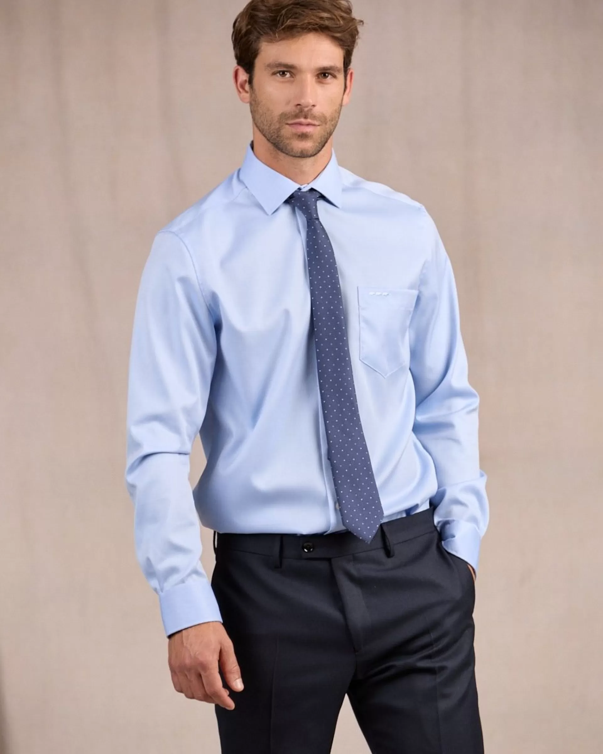 Clearance Chemise unie bleu ciel Homme Chemise