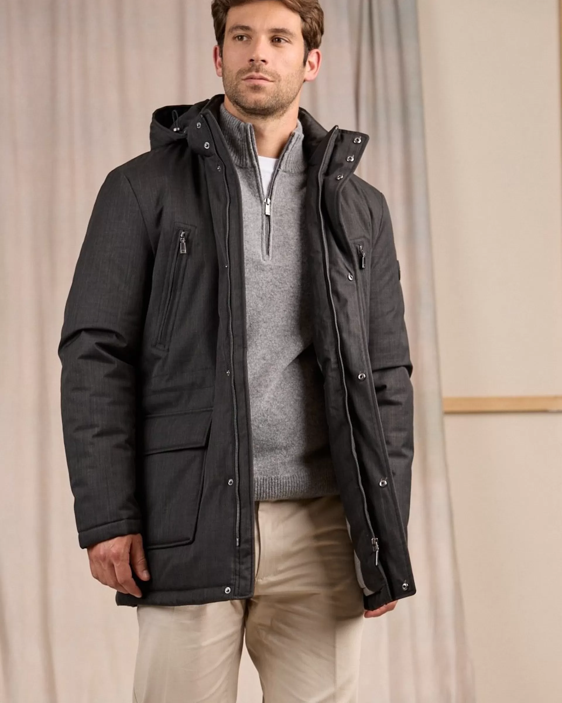 Clearance Parka effet tramé Homme Blouson & Parka