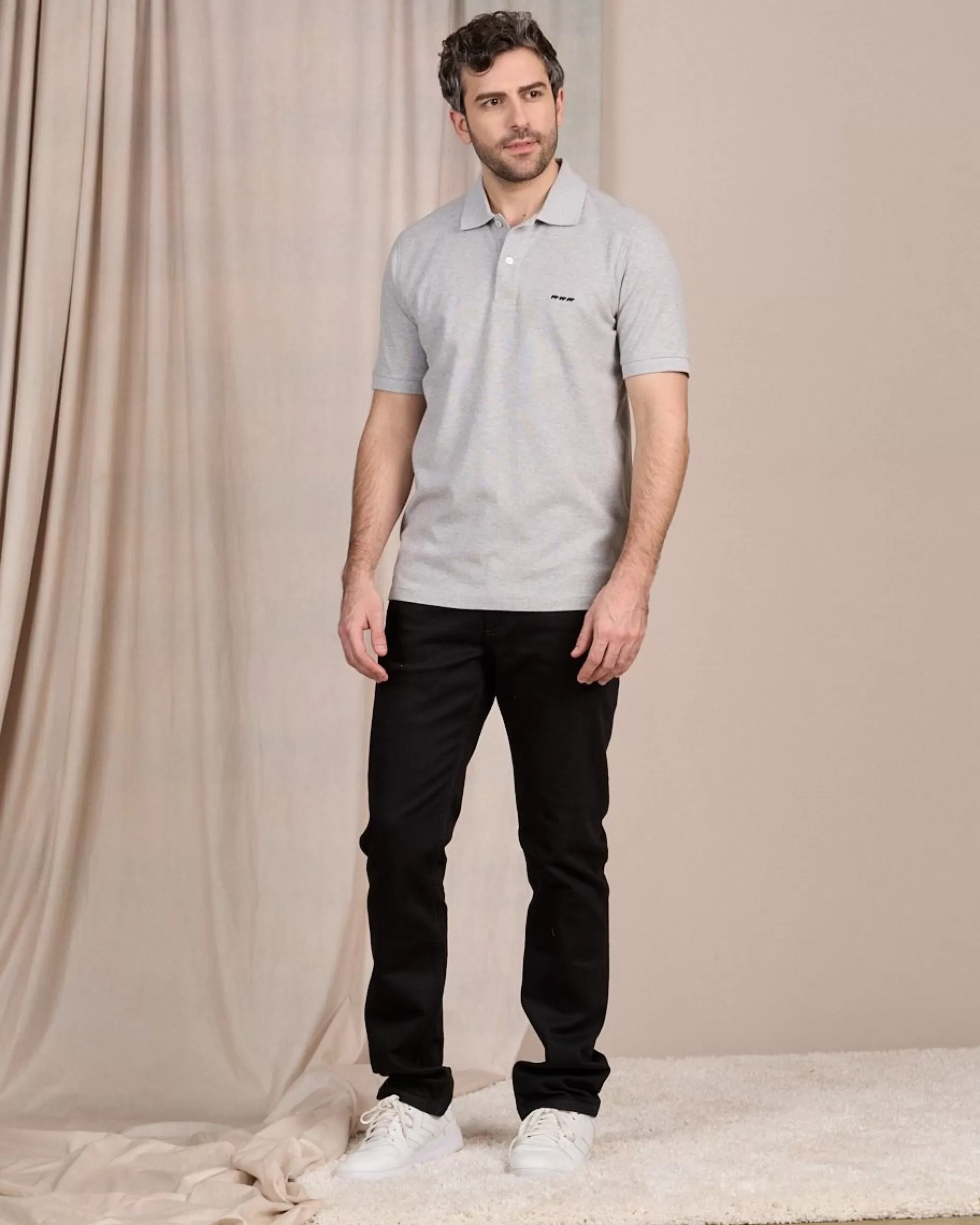 Hot Polo Douglas gris moyen Homme Polo