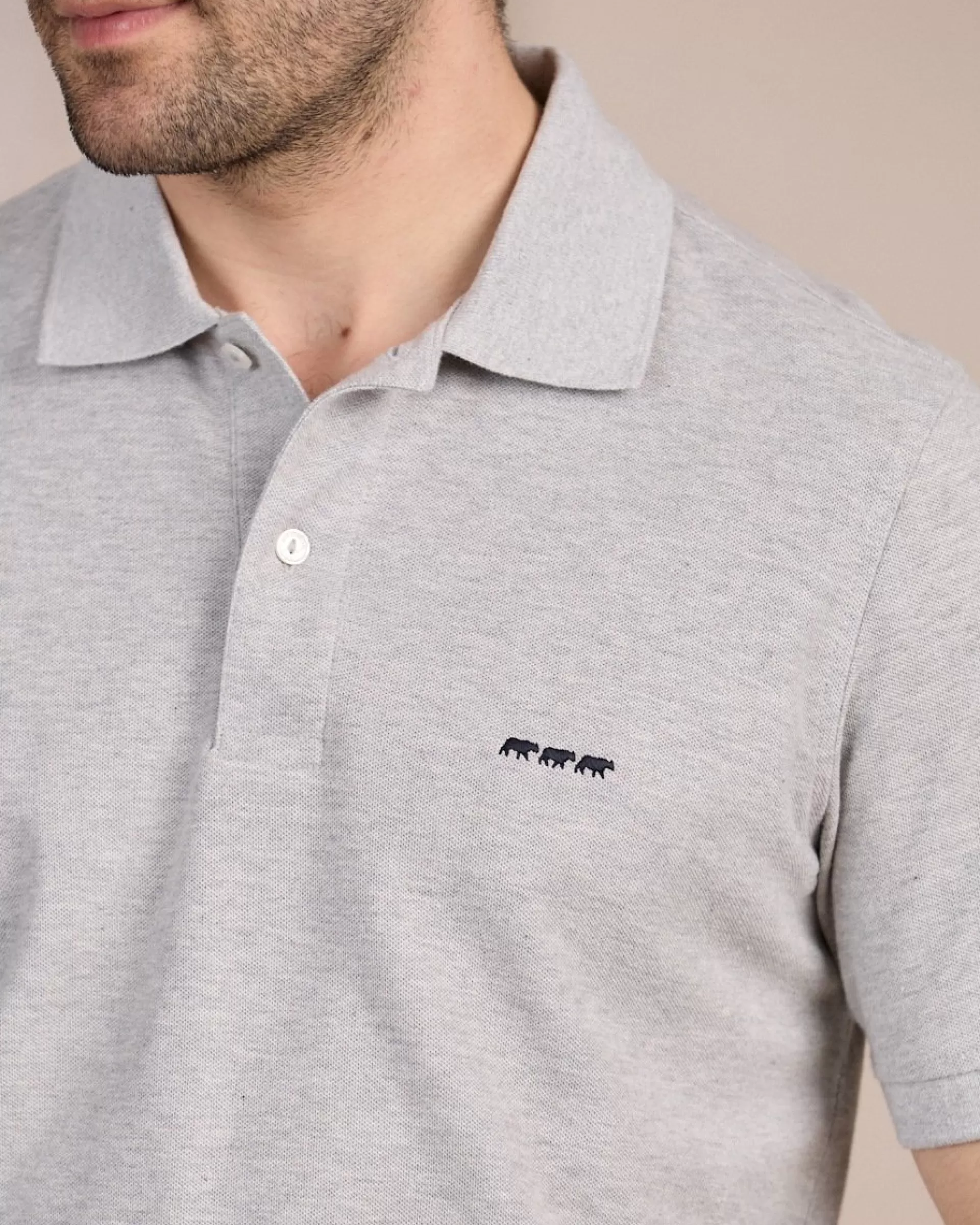 Hot Polo Douglas gris moyen Homme Polo