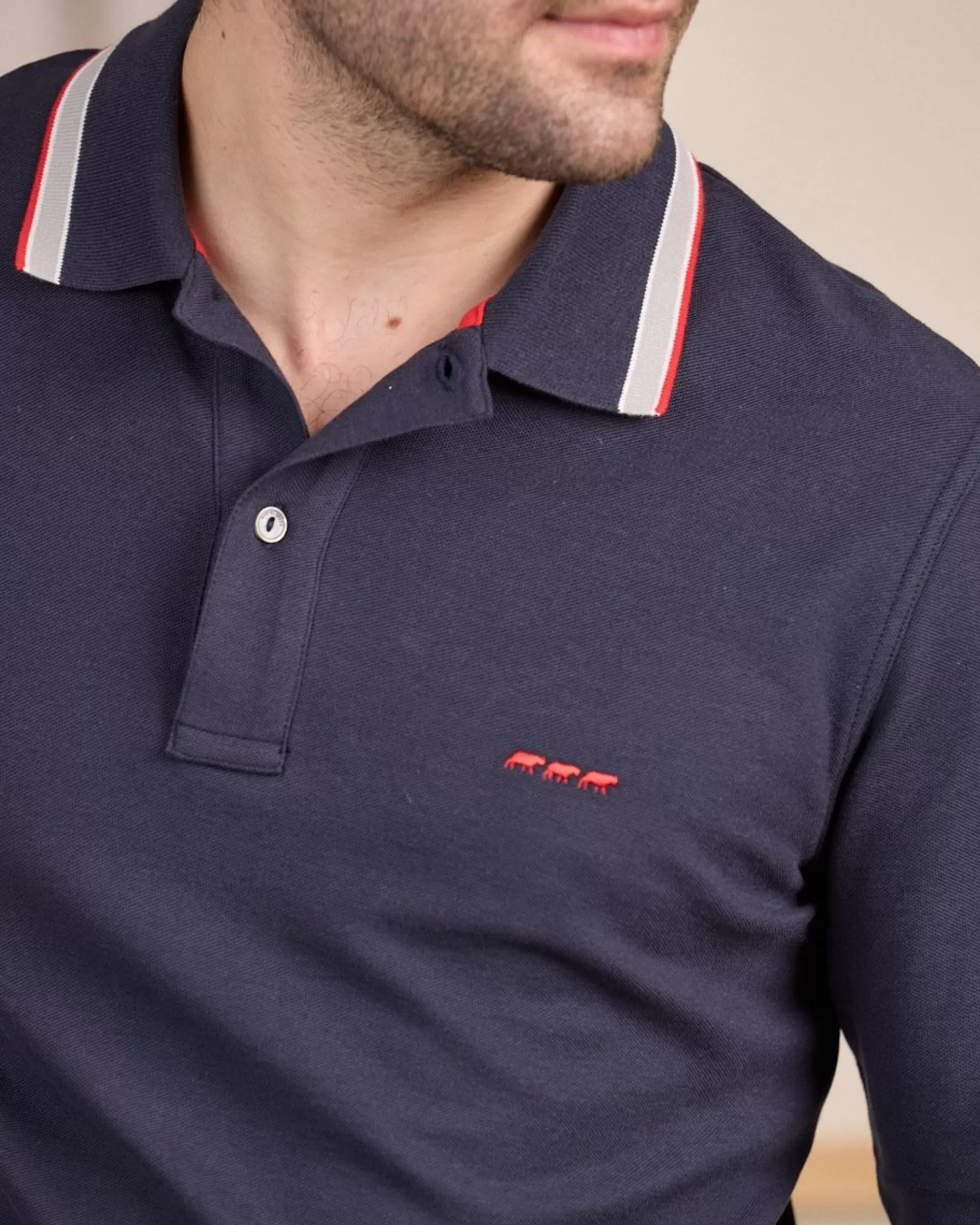 Best Polo détail col bleu marine Homme Polo