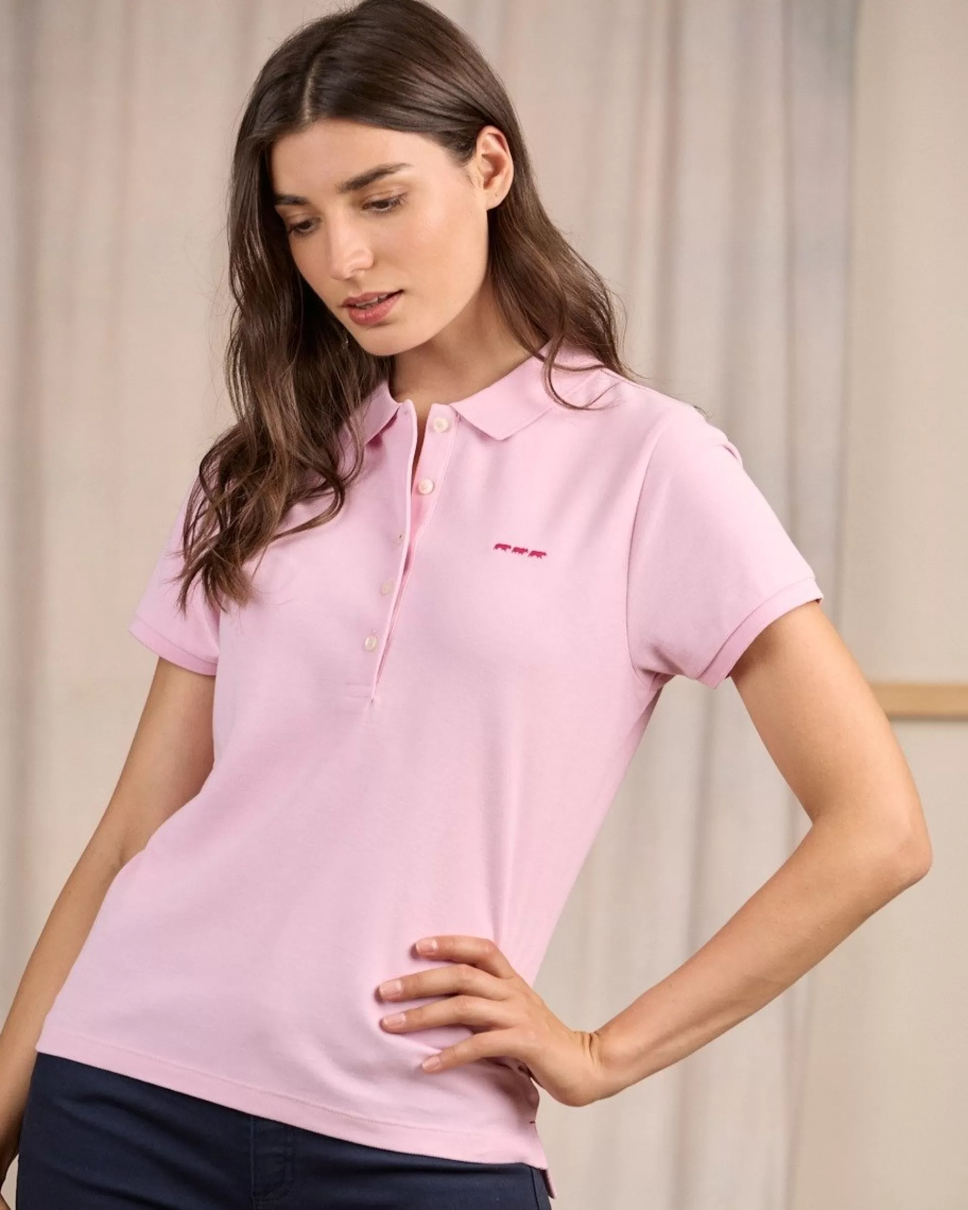 Store Polo Jeanne rose pale Femme Polo