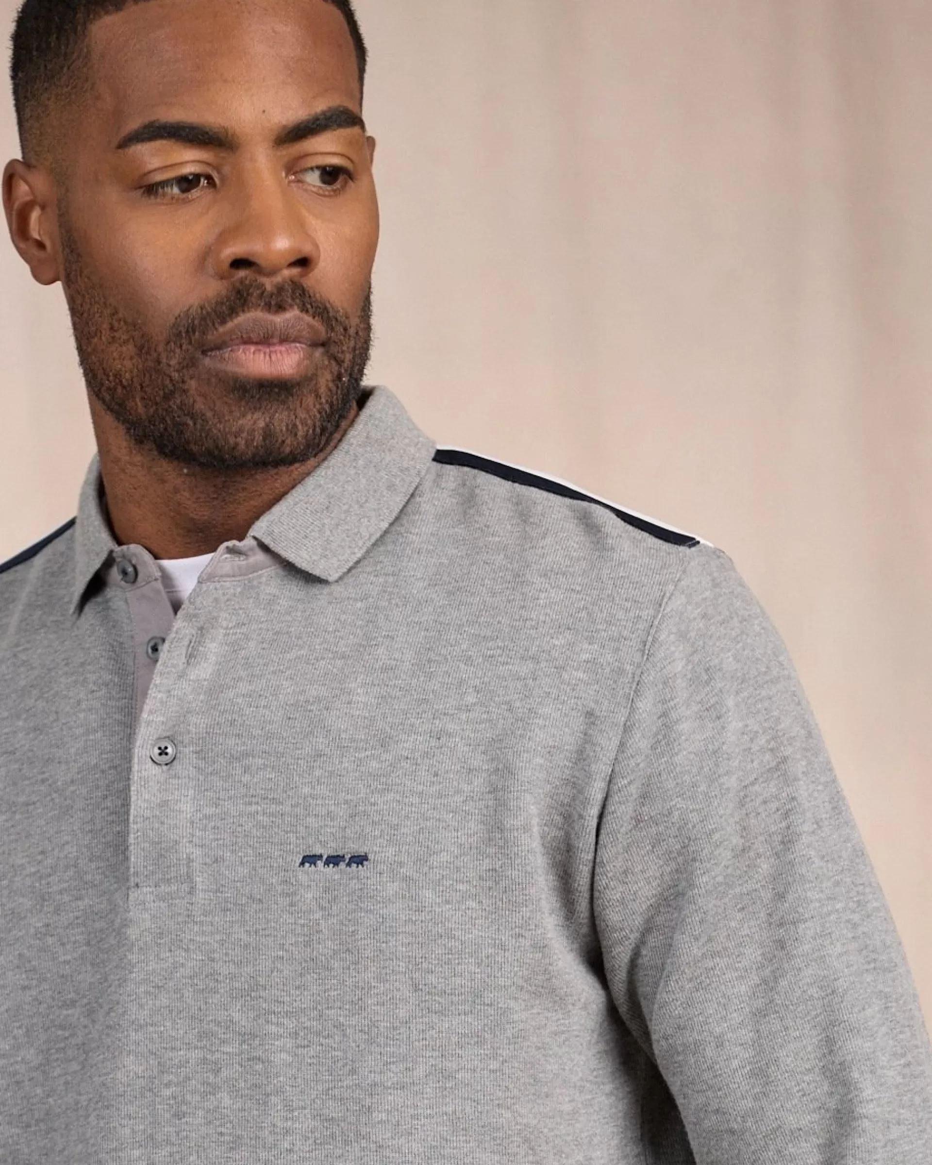 Discount Polo manches longues regular fit à épaulettes Homme Polo