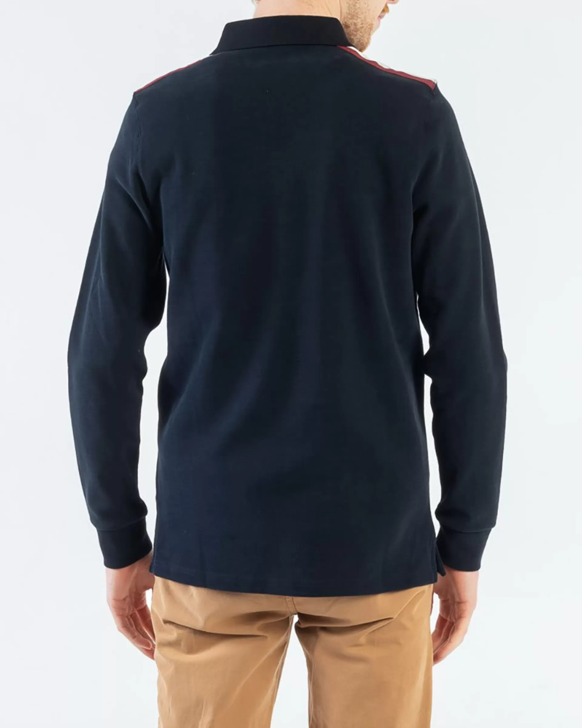 New Polo manches longues regular fit à épaulettes bleu marine Homme Polo