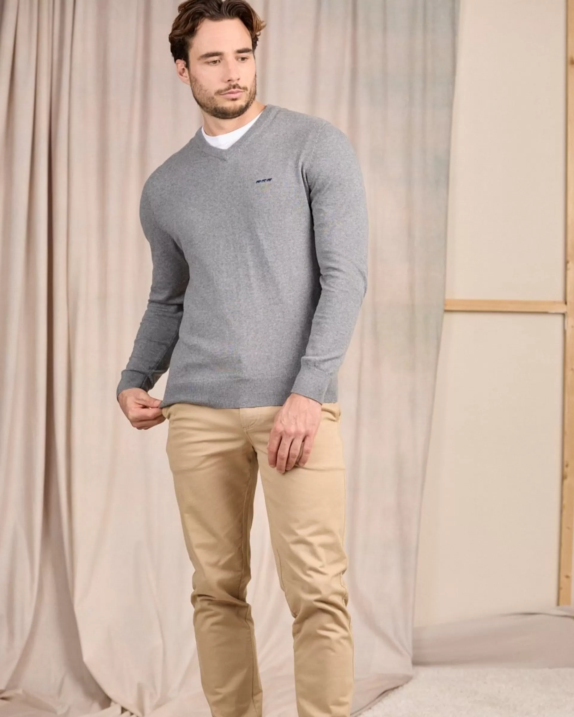 Sale Pull Alvin gris chiné Homme Pull