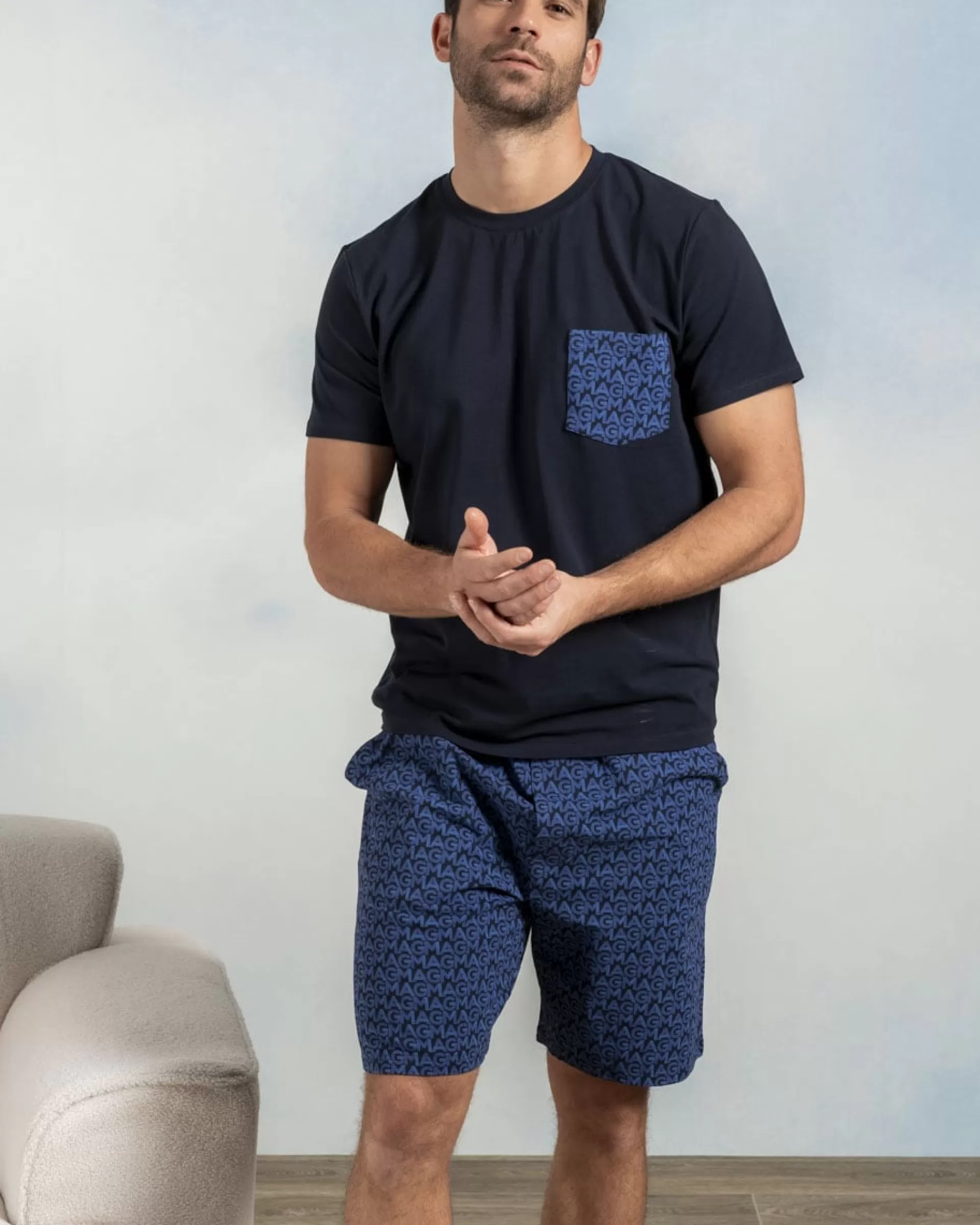 Shop Pyjama Adam bleu marine Homme Accessoires